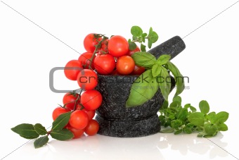 Herb Selection and Tomatoes