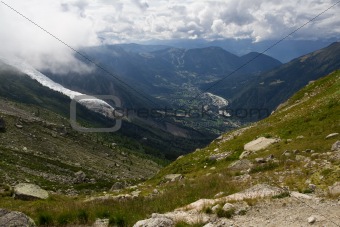 Chamonix valley in France Alps