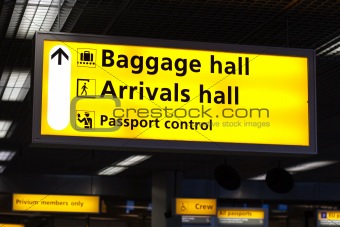 Information sign in airport