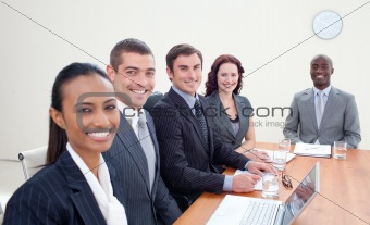 Business team talking in a meeting 