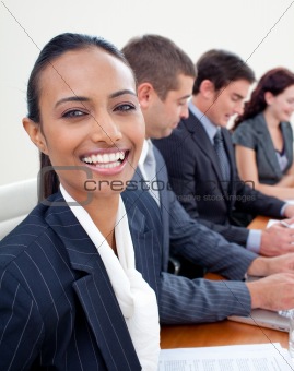Portrait of an ethnic businesswoman in a meeting