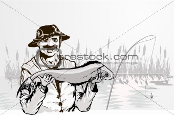 fisherman with the fish