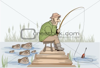 unhappy fisherman