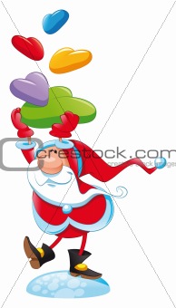 Santa Claus with gift
