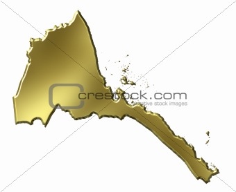 Eritrea 3d Golden Map