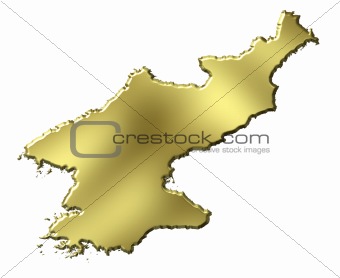 North Korea 3d golden map