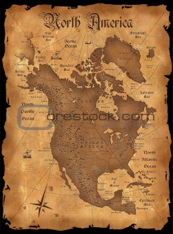 Retro North America map