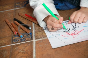 child drawing people