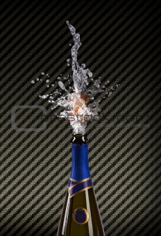 explosion of champagne bottle cork
