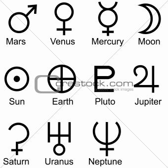 Planetary Sign Icon Set