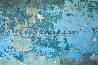 Old blue weathered concrete wall background