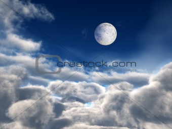 Full Moon over Clouds