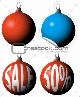Christmas bulbs as a sale tags