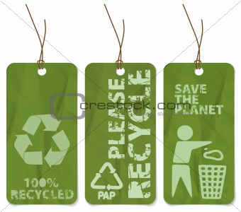 grunge tags for recycling