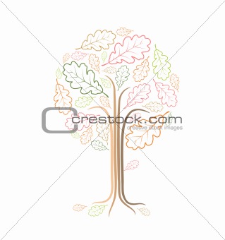 Vintage abstract tree drawing