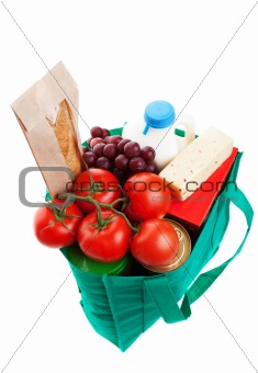 Groceries in Reuseable Bag