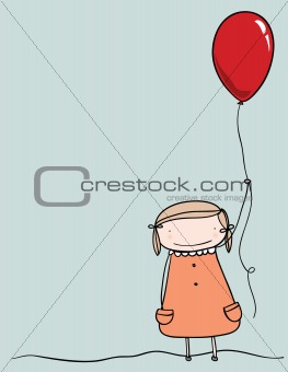 Girl holding balloon