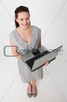 High angle of a businesswoman using a laptop