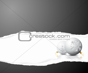 Christmas card - black and white bulbs