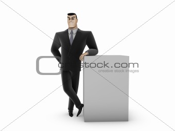 Businessman and box