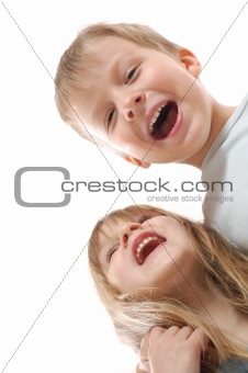 happy laughing children friends 