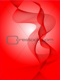 Red Abstract Waves Background