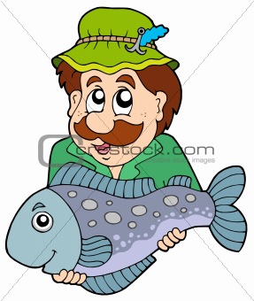 Fisherman holding big fish