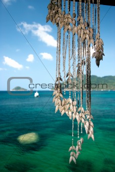 hanging seashells