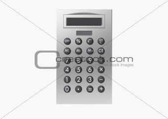 Metal style calculator isolated front view