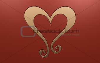 Luxurious gold heart decoration