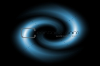 An illustration of an abstract blue shape on a black background