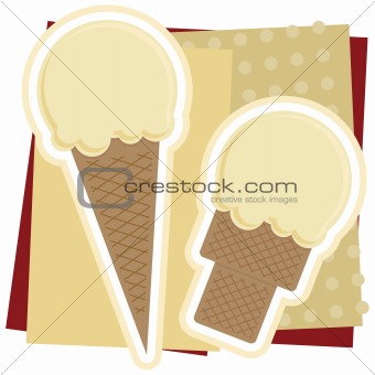 Vanilla Ice Cream Illustration