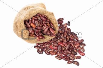 Burlap sack with red beans