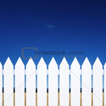 Clear sky over the fence