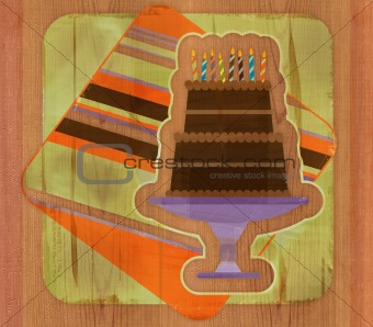 Chocolate Birthday Cake Illustration