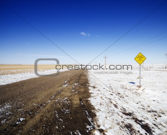 Dirt winter road.