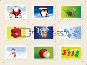 set of christmas stamps