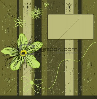 Grunge green flower background
