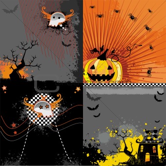 Halloween backgrounds set