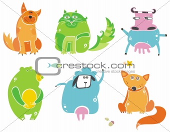 Cute animals- vector set