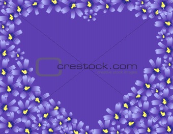 Crop Heart made of Violet flowers