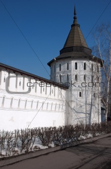 monastery tower and wall