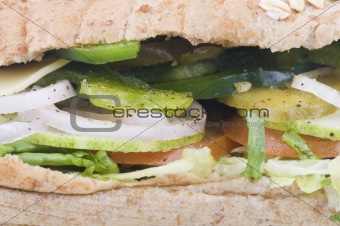 close up of vegetarian sandwich