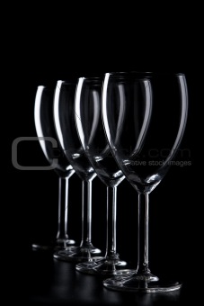A row of elegant glasses