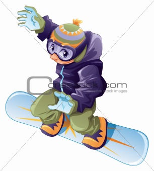 Young snowboarder.