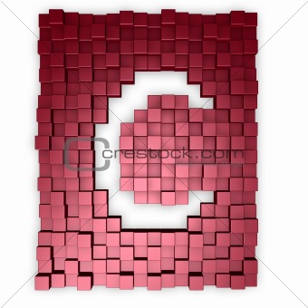 red cubes makes the letter c