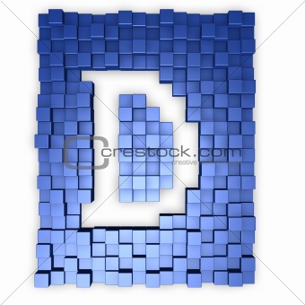 red cubes makes the letter d