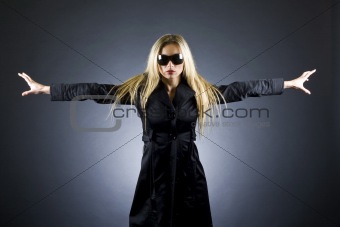  sexy blond woman with sunglasses
