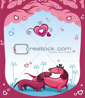 Dachshunds love - Valentine