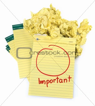 copy space for important notes